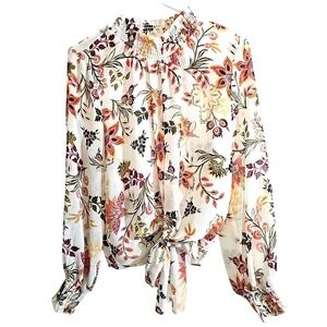 NWOT Evolutionary‎ Floral Blouse, long-sleeve, Large